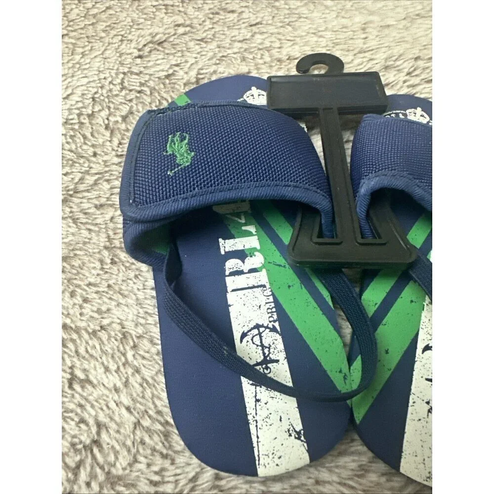 Polo Ralph Lauren Kids Shoes 10 Slide w/ Strap Slip On Sandals Blue